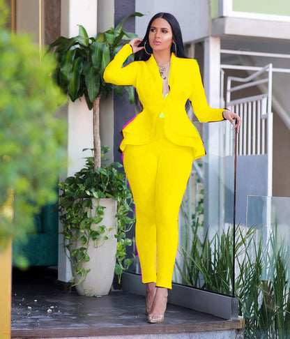 HOT Women Two Piece Set Pencil Pants Suit