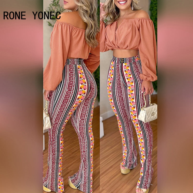 Women Solid Crop Top Pant Set